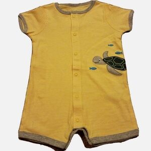 Carter's Yellow Striped Bodysuit with Turtle